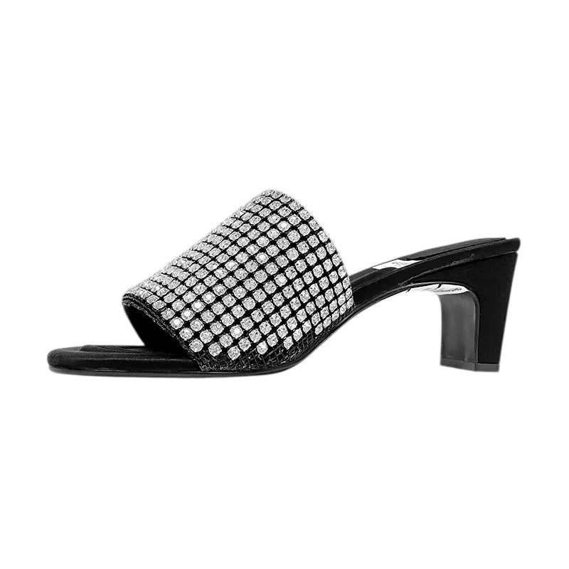 Crystal Chic Slip-On Heels