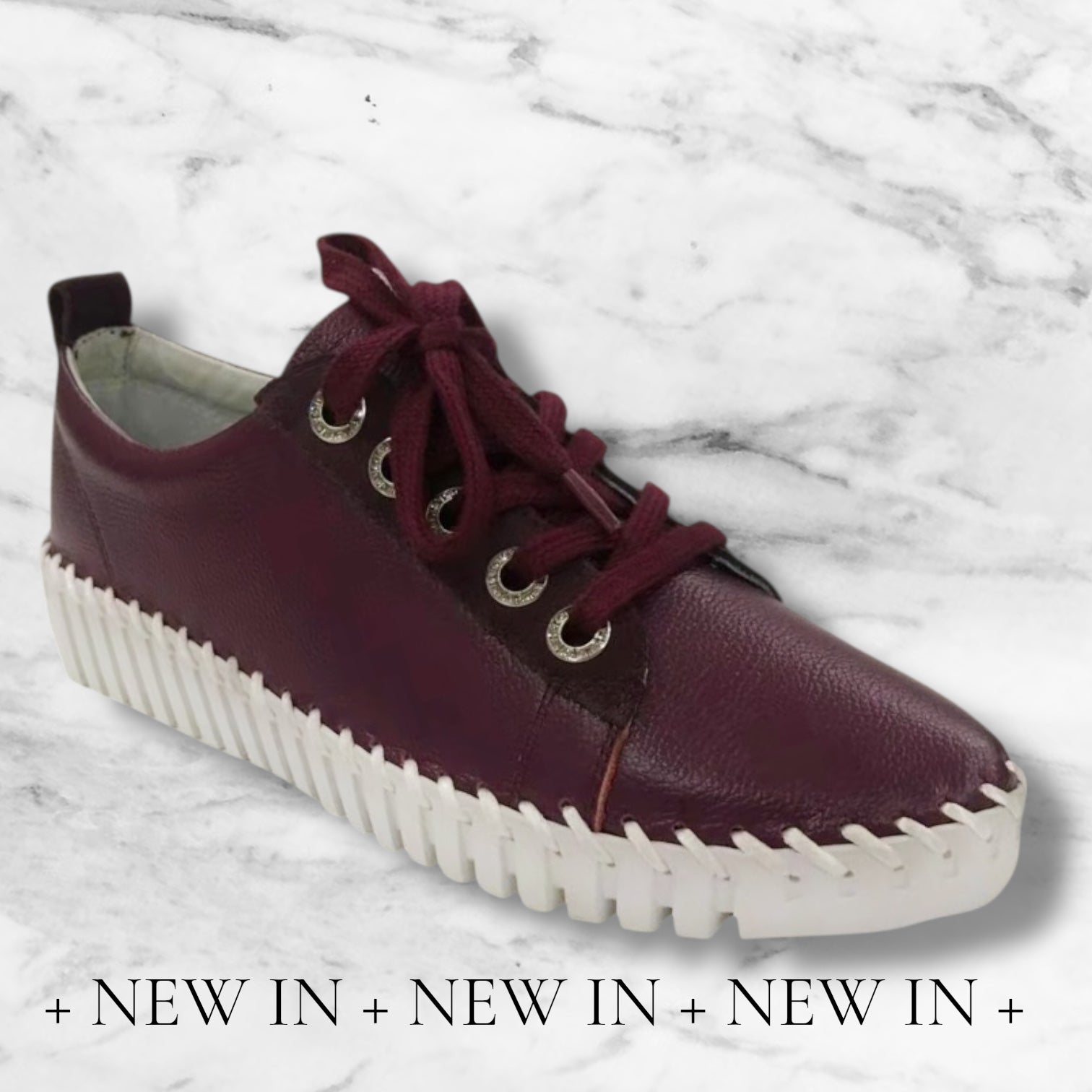 Burgundy Luxe Lace-up Leather Sneakers