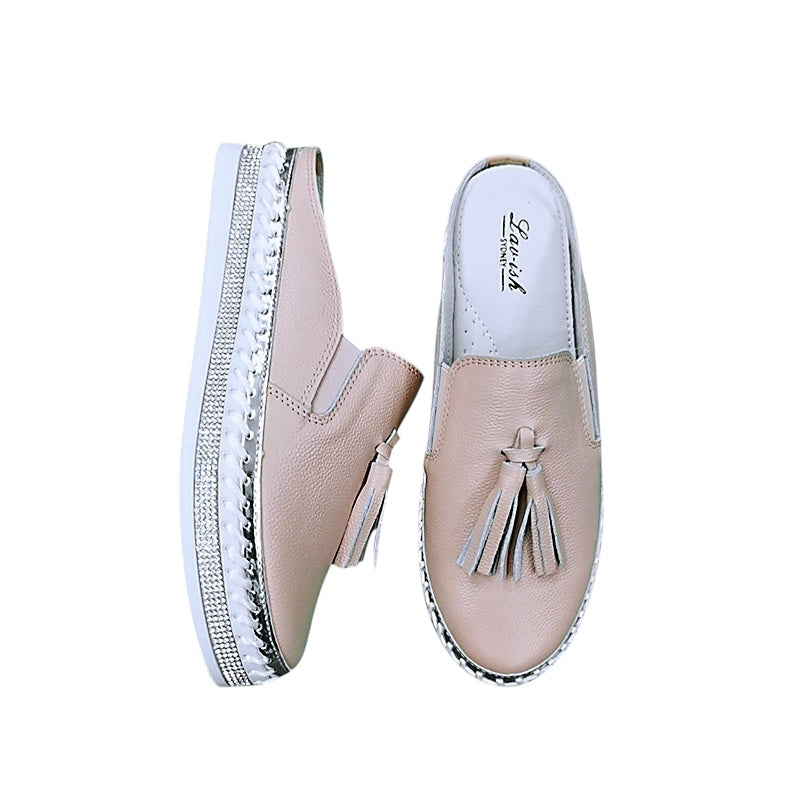 Tassel Slip-On Loafers – Blush