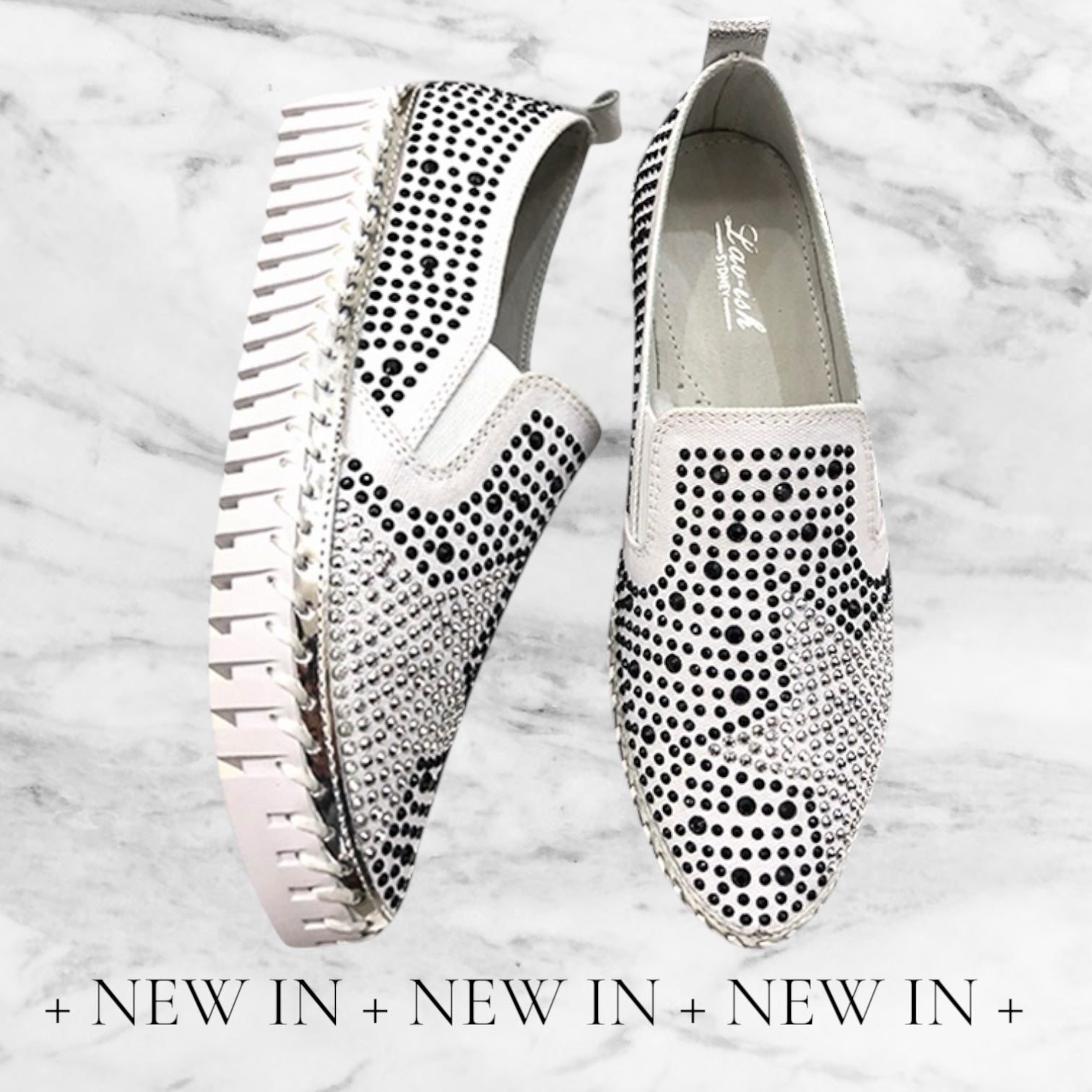 Glamour Sparkle Canvas Slip-On Sneakers