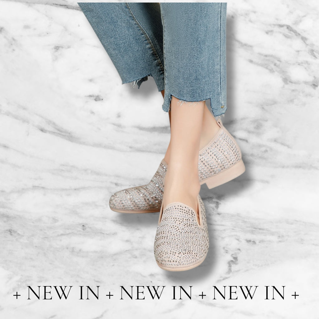 Studs Embellished Loafers - Blush