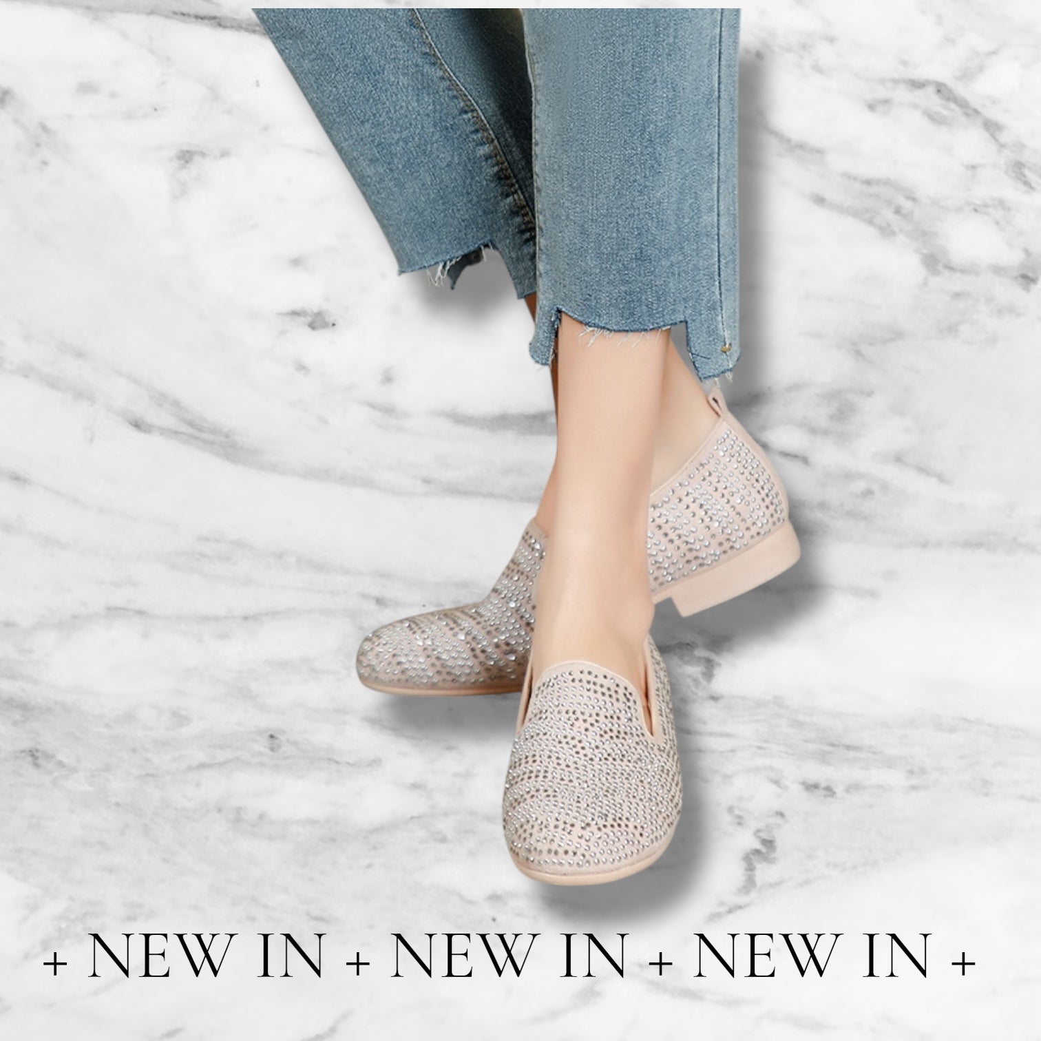 Studs Embellished Loafers - Blush